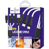 Hoco USB kabl, 3in1, microUSB, type C, Lightning, 1.2 met, Bijeli Cijene