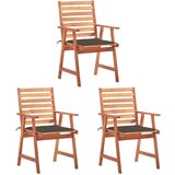 Maison Chic Vrtni jedilni stoli - Stol za vrt 3 kosi z blazinami trden akacijev les JS353, (21878086) | Shoptok.si