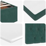  Otomanski krevet s madracima&amp LED tamnozeleni 140x200cm baršun | shoptok.hr