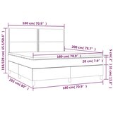 box spring s madracem LED tamnosivi 180x200 cm baršun | shoptok.hr