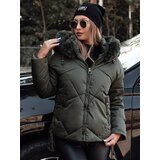 DStreet Kurtka damska zimowa MODIVA pikowana z kapturem zielona | Shoptok.si