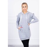 Kesi Dress with decorative ruffles and a hood in gray color Cijene