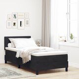 vidaXL Postelja Box Spring z vzmetnico Črna Enoposteljna Žamet | Shoptok.si