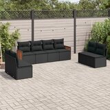 Maison Chic Seti vrtnega pohištva - Vrtna garnitura - Vrtni pohištvo set 8-delna z blazinami črn poli ratan, (21798905) | Shoptok.si