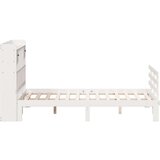 vidaXL Knjižna postelja brez vzmetnice bela 150x200 cm trdna borovina | Shoptok.si