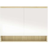 vidaXL kupaonski ormarić s ogledalom 80x15x60 cm MDF bijeli i hrast | shoptok.hr