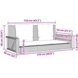  Klupa za ljuljanje s jastucima bež 119x56x48 cm od poliratana | shoptok.hr