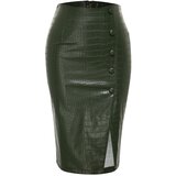Trendyol Limited Edition Khaki Faux Snakeskin Midi Skirt | shoptok.hr
