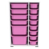 Hanah home Višenamjenska komoda Rine 2D4K8U v2, 69,5 x30 x109 cm, Bijelo-roza | Eponuda.ba