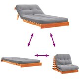  Futon na razvlačenje s madracem smeđi 80 x 206 x 11 cm borovina | shoptok.hr