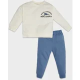 Defacto Baby Boy Slogan Printed Thin Sweatshirt Tracksuit Bottom 2-Piece Set