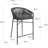 Kave Home Crne željezne barske stolice u setu 4 kom (visine sjedala 80 cm) Yanet – | shoptok.hr