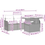  6-delni vrtni kavč set z blazinami Rjava Poli Ratan | Shoptok.si