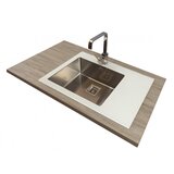 Sink Solution stekleno pomivalno korito X LINE 780 x 540 mm - siva (7020068) | Shoptok.si