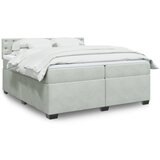 vidaXL Box spring postelja z vzmetnico svetlo siva 200x200 cm žamet Cene