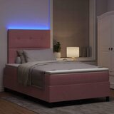  LED Box Spring Krevet Ružičasta 120 x 200 cm Baršun | Eponuda.ba