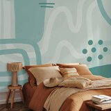  Foto tapeta - Geometric forms and patterns - abstract background with turquoise patterns 200x140 | shoptok.hr