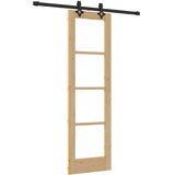  Klizna vrata Prirodna 61 x 198,5 cm Masivna borovina i staklo | shoptok.hr