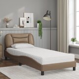  Krevet s madracem Hvar cappuccino boje 80 x 200 cm od umjetne kože | shoptok.hr
