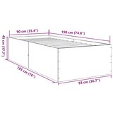  Okvir za krevet boja hrasta 90x190 cm konstruirano drvo | shoptok.hr