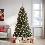  Umjetno božićno drvce s kuglicama 210 cm 300 LED lampica - 210 cm s LED-ima i ružičastim lopticama | shoptok.hr