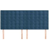  Posteljno vzglavje 4 kosa temno moder 90x5x78/88 cm žamet | Shoptok.si