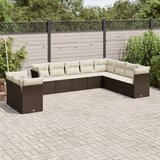 vidaXL 10-dijelni set vrtnih sofa od poliratana s jastucima smeđi | shoptok.hr