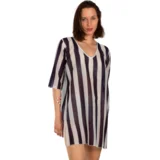 Kaftan za plažu crno-beli
