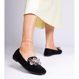 Gemre Black moccasins decorated with Saredo crystals | Shoptok.si