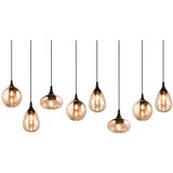 Tri O Črna/oranžna viseča svetilka s steklenim senčnikom Lumina – | Shoptok.si