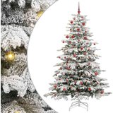 vidaXL Umetno Zložljivo Božično Drevo Bela 210 cm PE in PVC | Shoptok.si