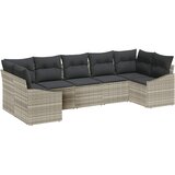  Sjedeća garnitura za vrt 7 kom. Svijetlo siva poliratan Svjetlosiva 165 x 62 x 69 cm | Shoptok.si