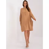 Fashionhunters Camel oversize midi dress