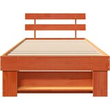  Krevetna konstrukcija s uzglavljem Vosak smeđa 90 x 190 cm | shoptok.hr