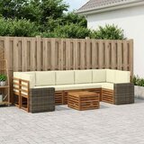  Set vanjskih sofa 8 kom. Prirodna i krem Čvrsto drvo akacije | shoptok.hr