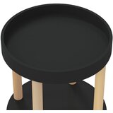 Kolica na 3 razine crni 38 x 38 x 82 cm od drva i borovine | shoptok.hr