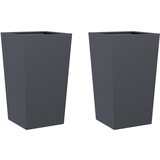 Maison Chic Vrtna visoka greda - cvetlična korita - Cvetlični Lonec 2 kosa antracit 45x45x75 cm jeklo, (21788722) Cene