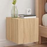 Maison Chic Stenska TV omarica - TV stojalo - Televizijska omarica z LED lučkami sonoma hrast 30,5x35x30 cm, (21700872) | Shoptok.si