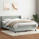 Krevet s oprugama i madracem svjetlosivi 160x210 cm baršunasti | Eponuda.com
