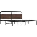  Metalni okvir kreveta bez madraca smeđa boja hrasta 200x200 cm | shoptok.hr