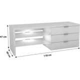 Mömax mizica za hi-fi naprave merlin ii new, bela, led | Shoptok.si