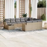 vidaXL 11-dijelni set vrtnih sofa od poliratana s jastucima bež | shoptok.hr