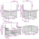 Set vanjskih sofa 7 kom. Crna i tamno siva Poliester | shoptok.hr