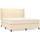  Box spring postelja z vzmetnico krem 180x200 cm blago | Shoptok.si