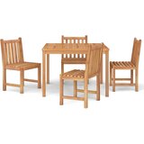  5-dijelni vrtni blagovaonski set od masivne tikovine Smeđa Dužina stola 110 cm | shoptok.hr
