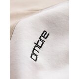 Ombre Men's cotton hoodie with contrasting elements - beige | ePonuda.com