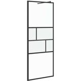  Zid za walk-in tuš Crna 80 x 195 x 0.5 cm Staklo i aluminij | shoptok.hr