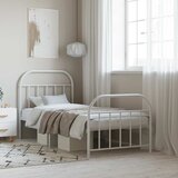  Metalni okvir kreveta uzglavlje i podnožje bijeli 90x190 cm | shoptok.hr