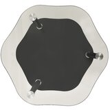 Bočni stolić s 2 razine prozirni i crni 38x38x50 cm stakleni | Shoptok.si