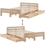 vidaXL Posteljni okvir brez vzmetnice 120x190 cm trdna borovina | Shoptok.si